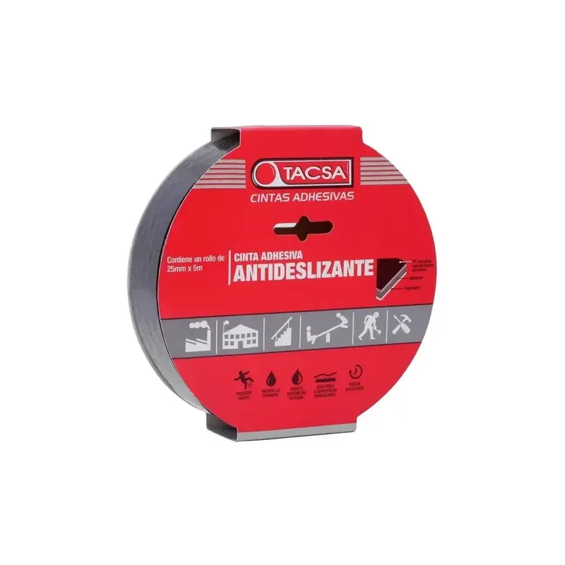TACSA Cinta Antideslizante Negra TACSA 25mm x 5m · Cód. 0015025/3