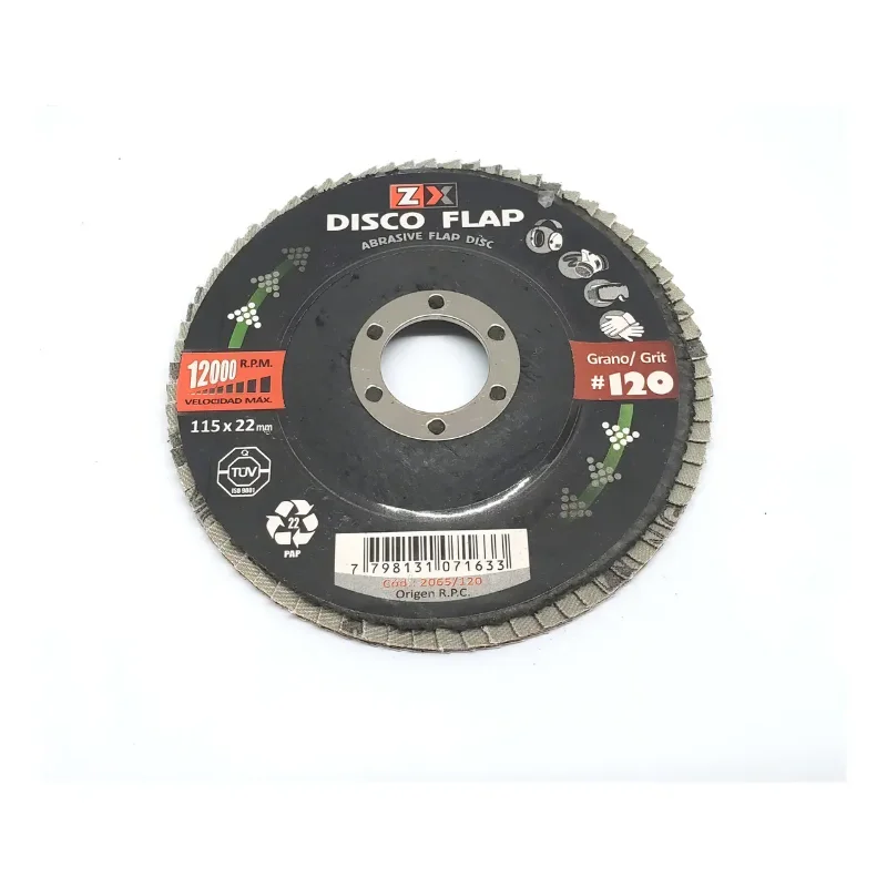 ZEEX DISCO FLAP 4,5'-115 MM GR. 80 (paq x5 un.) · Cód. 002065/080