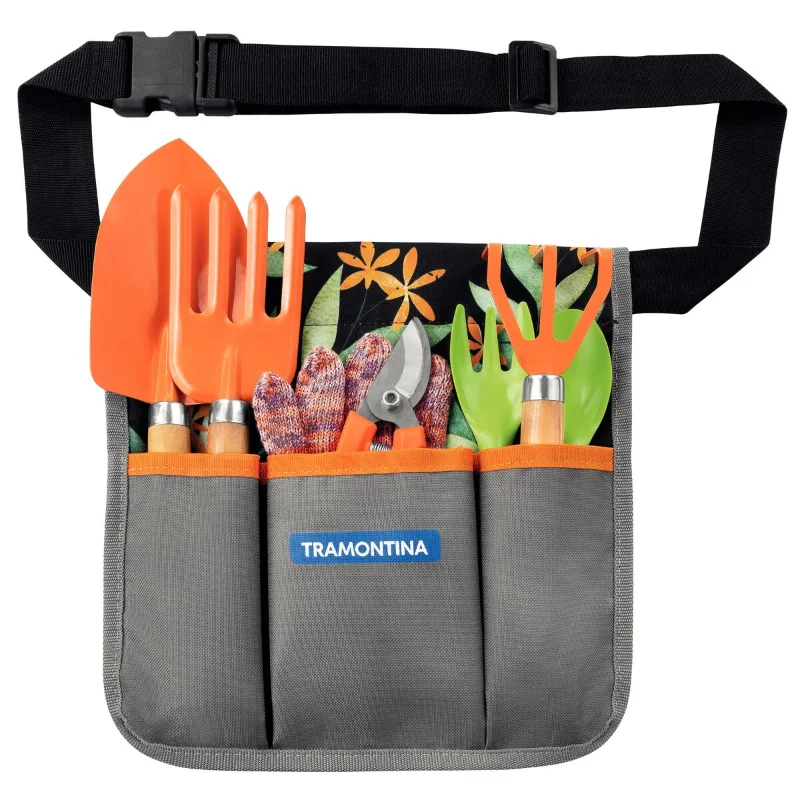 TRAMONTINA MULTI Kit de Jardinería de Mano Tramontina Multi 8 Piezas con Cinturón · Cód. 0078119/805