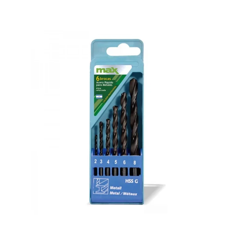 EZETA Set 6 Brocas HSS Ezeta MAX 2 a 8 mm · Cód. 00EZ6MAX