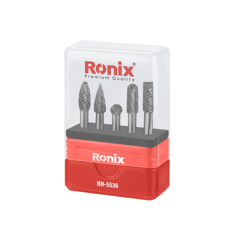 RONIX - Herr. Manuales Juego de Fresas Rotativas Ronix RH-5536 8mm 5 Piezas · Cód. 00JFR005