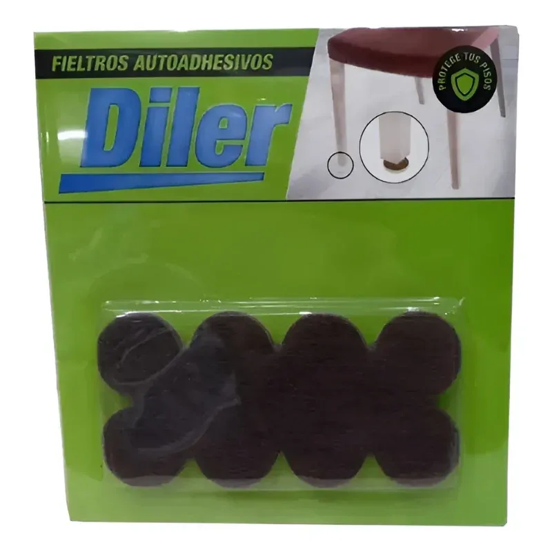 DILER Protector de Fieltro Autoadhesivo Diler x 16 Placas · Cód. 00PF16x