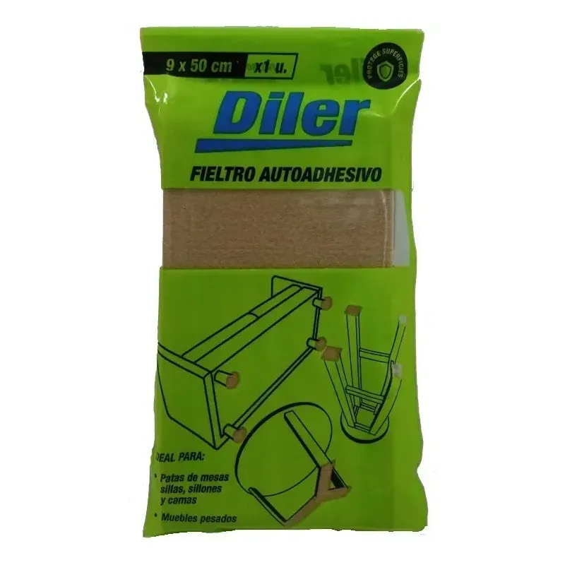 DILER Protector de Fieltro Autoadhesivo Diler 9 x 50 cm · Cód. 00PF9
