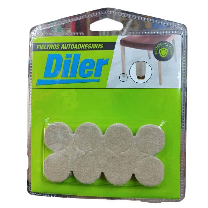 DILER Protector de Fieltro Circular Mediano Diler x 16 Unidades · Cód. 00PFC1