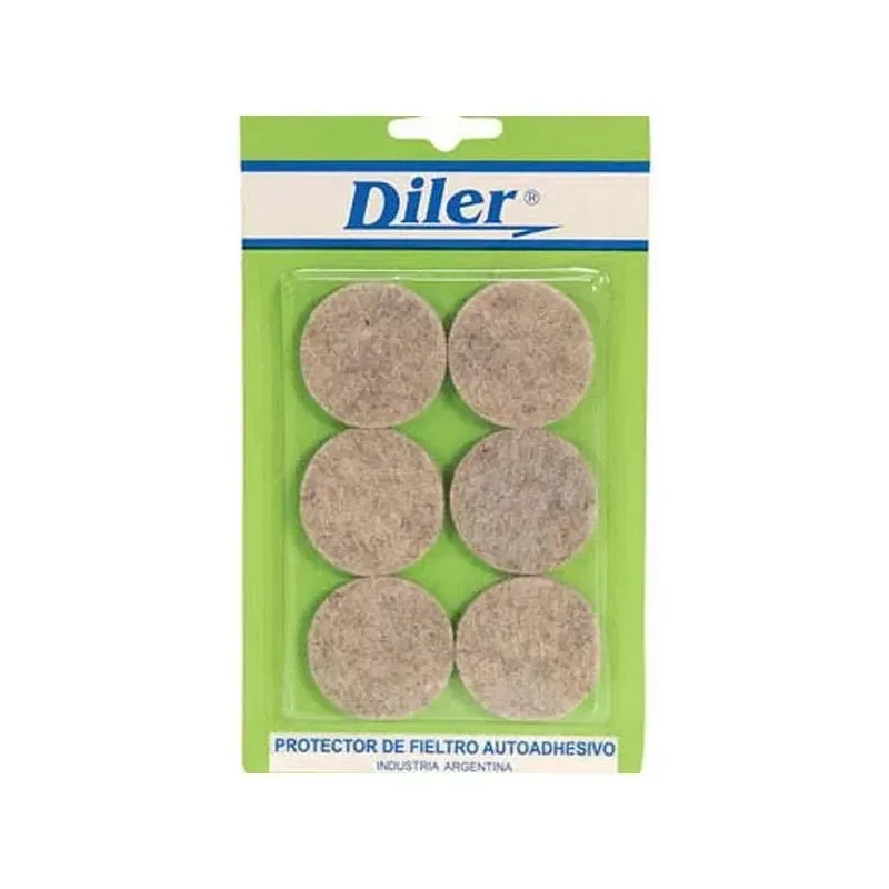 DILER Protector de Fieltro Circular Grande Diler x 6 Unidades · Cód. 00PFCG