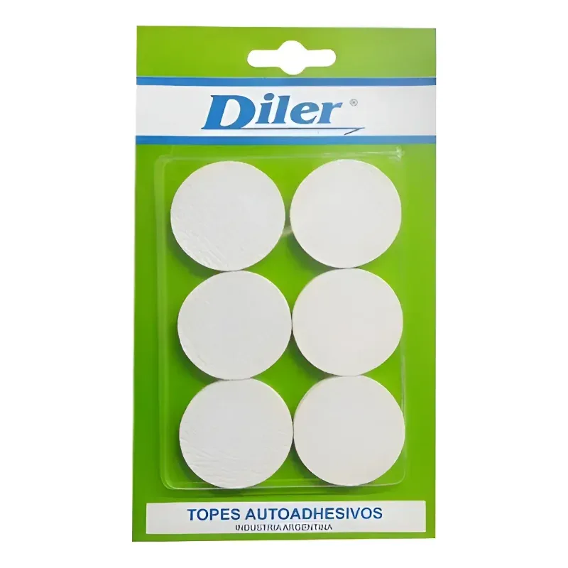 DILER Topes Circulares Diler Blancos x 6 Unidades · Cód. 00TCB6