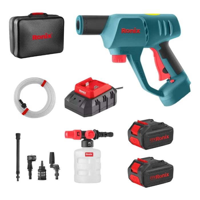 Hidrolavadora inalámbrica Ronix 20V 8663 con batería y accesorios