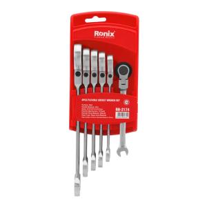 Set de llaves combinadas criques articuladas de 8 a 17mm 8 pz CR-V Ronix RH-2174