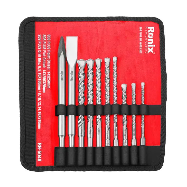 Set de mechas y puntas SDS plus 10 pz Ronix RH-5048