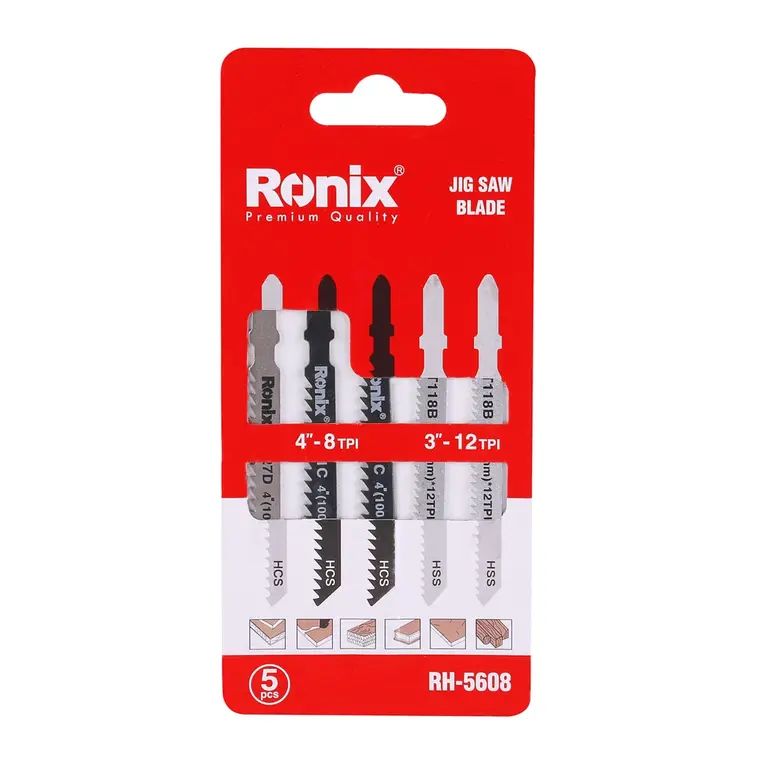 Set de 5 hojas de sierra caladora p/ metal, madera y aluminio Ronix RH-5608